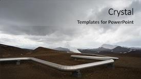 Presentation with geothermal renewable energy - Theme having renewable geothermal energy pipeline natural background and a light gray colored foreground