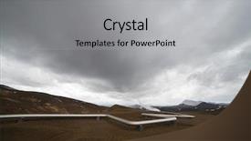  Presentation with geothermal renewable energy - Cool new theme with renewable geothermal energy pipeline natural backdrop and a light gray colored foreground