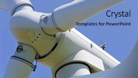  Presentation with turbine - PPT theme enhanced with renewable power generation - close up of wind turbine background and a light blue colored foreground