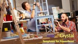  Presentation with busy - Theme enhanced with renewal - busy couple renewing chair background and a tawny brown colored foreground