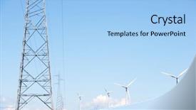  Presentation with windmills - Presentation with renewal - group of windmills for renewable background and a light blue colored foreground