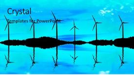  Presentation with renewable energy - PPT theme consisting of renewal - landscape of renewable energy background and a cyan colored foreground