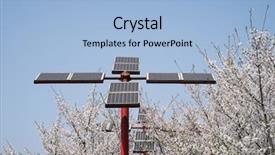  Presentation with solar energy - Presentation theme featuring renewed - ecological energy renewable solar panel background and a light blue colored foreground