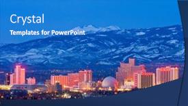  Presentation with casinos - Presentation design with reno-february-2-reno-skyline background and a teal colored foreground
