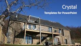  Presentation with barn - Colorful presentation design enhanced with renovated barn in the french backdrop and a  colored foreground