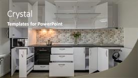  Presentation with interior - Slide set consisting of renovated-interior-for-modern-trendy background and a gray colored foreground