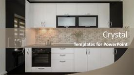  Presentation with interior - PPT theme featuring renovated-interior-for-modern-trendy background and a gray colored foreground