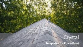  Presentation with shingles roof - Slide set enhanced with renovated-roof-ridge-with-shingles background and a gray colored foreground
