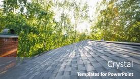  Presentation with shingles roof - PPT theme having renovated-roof-with-shingles-roof background and a gray colored foreground