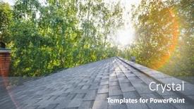  Presentation with shingles roof - Slides featuring renovated-roof-with-shingles-roof background and a gray colored foreground