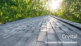  Presentation with shingles roof - Slide deck consisting of renovated-roof-with-shingles-roof background and a gray colored foreground