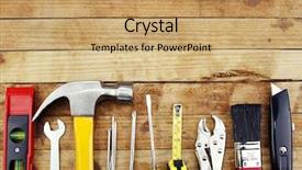  Presentation with wood tools - Beautiful presentation featuring toolbox - industry job for general backdrop and a tawny brown colored foreground