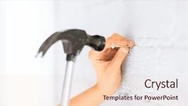  Presentation with architecture home - Presentation consisting of little skier on ski with new fallen snow at sun day caucasus mountains georgia region gudauri background and a light blue colored foreground