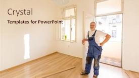  Presentation with renovation - Presentation design consisting of renovation-concept-empty-rental-appartment background and a lemonade colored foreground