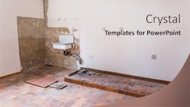  Presentation with old house - PPT theme having renovation-of-old-house-old background and a light gray colored foreground