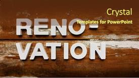  Presentation with old wood planks - Theme having renovation-text-on-old-worn background and a tawny brown colored foreground