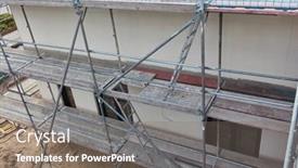  Presentation with construction work - Theme featuring rent-large-scaffolding-for-work background and a gray colored foreground