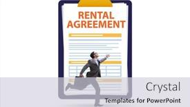  Presentation with concept - PPT theme featuring rental-agreement-concept-with-businessman background and a lemonade colored foreground
