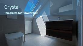  Presentation with apartment - PPT theme consisting of rental-apartment-bathroom-cleaned background and a ocean colored foreground