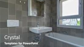  Presentation with apartment - Cool new PPT layouts with rental-apartment-bathroom-cleaned backdrop and a gray colored foreground