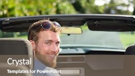  Presentation with car rental - Colorful PPT theme enhanced with rental automobile happy to travel backdrop and a violet colored foreground