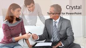  Presentation with real estate - Colorful PPT theme enhanced with renting contract with real estate backdrop and a coral colored foreground