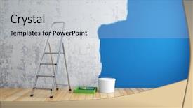  Presentation with repair - Slides consisting of repair and painting of walls background and a light blue colored foreground