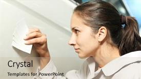  Presentation with car service - PPT theme having station with color example cards background and a mint green colored foreground