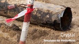  Presentation with pipes network - Slide set having repair-and-replacement-main-pipeline background and a coral colored foreground