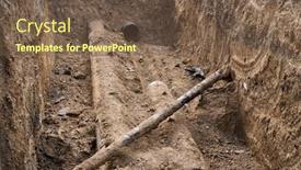  Presentation with pipes network - Beautiful PPT theme featuring repair-and-replacement-main-pipeline backdrop and a tawny brown colored foreground