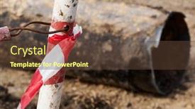  Presentation with pipes network - Amazing presentation theme having repair-and-replacement-main-pipeline backdrop and a tawny brown colored foreground