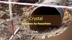  Presentation with pipes network - Presentation consisting of repair-and-replacement-main-pipeline background and a tawny brown colored foreground