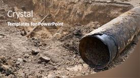  Presentation with pipes network - PPT layouts enhanced with repair-and-replacement-main-pipeline background and a violet colored foreground