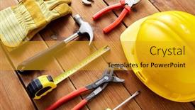  Presentation with repair - Slide deck enhanced with repair-building-and-carpentry-concept background and a gold colored foreground