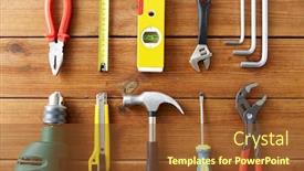  Presentation with repair - Presentation design enhanced with repair-building-and-carpentry-concept background and a tawny brown colored foreground