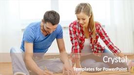  Presentation with flooring - Amazing PPT theme having repair building and home concept backdrop and a coral colored foreground