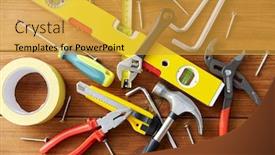  Presentation with renovation - Cool new theme with repair-building-and-renovation-concept backdrop and a gold colored foreground