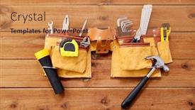  Presentation with renovation - PPT theme consisting of repair-building-and-renovation-concept background and a coral colored foreground