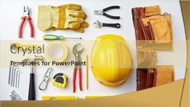  Presentation with renovation - Cool new slide deck with repair-building-and-renovation-concept backdrop and a yellow colored foreground