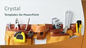  Presentation with renovation - PPT theme having repair-building-and-renovation-concept background and a sky blue colored foreground