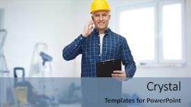  Presentation with maintenance - Amazing presentation theme having repair building construction and maintenance backdrop and a seafoam green colored foreground