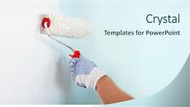  Presentation with repair - PPT layouts enhanced with repair building and home concept background and a sky blue colored foreground