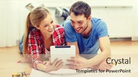  Presentation with home renovation - PPT theme consisting of repair building renovation and home background and a lemonade colored foreground