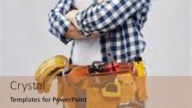  Presentation with construction tools - Colorful PPT theme enhanced with repair-construction-and-building-concept backdrop and a coral colored foreground