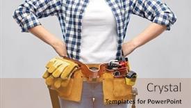  Presentation with construction tools - PPT layouts having repair-construction-and-building-concept background and a gold colored foreground