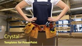  Presentation with workshop tools - Presentation having repair-construction-and-building-concept background and a tawny brown colored foreground