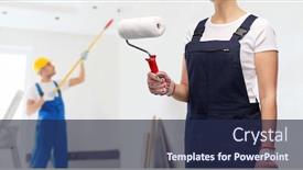  Presentation with repair - Cool new presentation with repair-construction-and-building-concept backdrop and a navy blue colored foreground