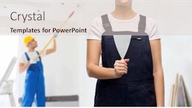  Presentation with repair - Presentation theme enhanced with repair-construction-and-building-concept background and a lemonade colored foreground