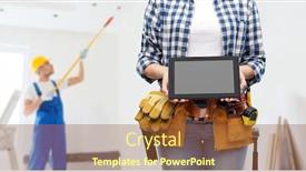  Presentation with computer repair - PPT layouts having repair-construction-and-building-concept background and a tawny brown colored foreground