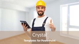  Presentation with building construction - Theme featuring repair-construction-and-building-concept background and a coral colored foreground